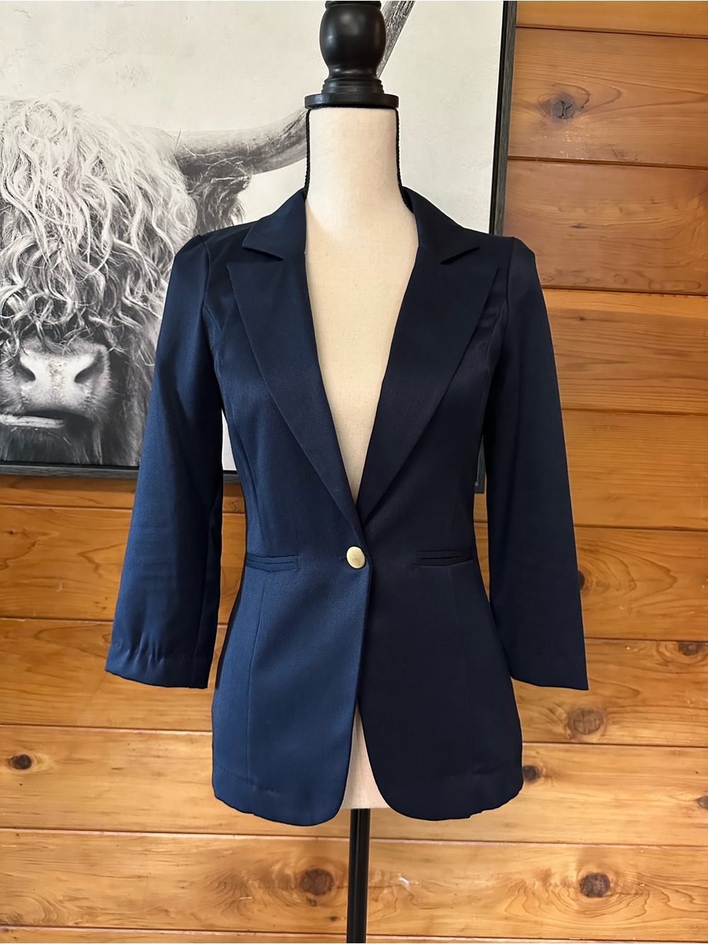 Stoosh Navy Single-Button Women's Blazer